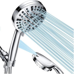 High Pressure Handheld Shower Heads with 10 Functions, Water Saving Shower Heads with Anti-Clogging Nozzles, Ideal for Bathroom Showers, Perfect for Washing Bathtubs, Tiles, Walls, Pets and
