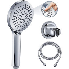 Shower Head Set 3 Functions Liquid Silicone Shower Head Set with Hose and Holder High Pressure and Water Saving, Universal with G1/2 Inch Connection Chrome-Plated Shower Head for All Family Members