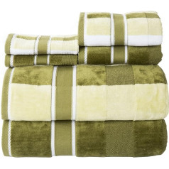 Lavish Home Green 100% Cotton Oakville Velour 6 Piece Towel Set