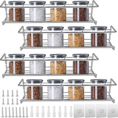 Fasmov Spice Rack Cabinet Door Mounted Wall Mounted Hanging Shelves for Cabinet, Cabinet or Pantry Pack of 4