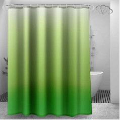 DeKeLaiFu Green Auduma Ombre dušas aizkars, zaļš un balts, 180 x 180 cm, Anti-Mould, Pavasara krāsa no laima zaļa, salvija zaļa līdz smaragdzaļš, dušas aizkari, vannas istaba, ūdensizturīgs, svērta,