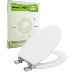 BEMIS Green Slow Close Take Off Ultra-Fix Toilet Seat с механизмом Soft-Close, без шатания, 100% переработанная древесина, универсальное туалетное сиденье с регулируемым