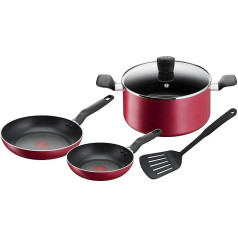 Tefal Super Cook B460S584 5 pannu komplekts 20/24 cm + panna 24 cm + vāks + lāpstiņa Bez indukcijas pārklājuma Thermal Signal siltuma indikators Ergonomisks rokturis