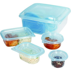 KitchenCraft trauki pirms gatavošanas, 23 atkārtoti lietojami plastmasas trauki pārtikas uzglabāšanai, piemēroti ledusskapim, saldētavai un mikroviļņu krāsnij, nesatur BPA