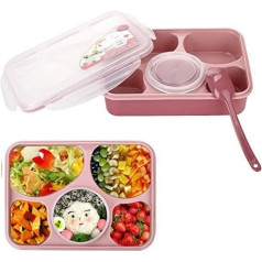 Bestland Bento Box Mikroviļņu krāsnī un trauku mazgājamā mašīnā mazgājama pusdienu kaste ar 5 + 1 atsevišķiem konteineriem (rozā)