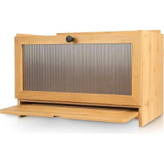 AH® Bambusa maizes kaste ar griešanas dēli, koka maizes kaste ar ventilāciju - eleganta maizes kaste maizes uzglabāšanai | 40 x 26 x 23 cm, izgatavota no koka