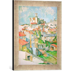 Ierāmēta Paul Cézanne Gardanne Art Print glezna augstas kvalitātes ar rokām darinātā rāmī 30 x 40 cm Silver Raya