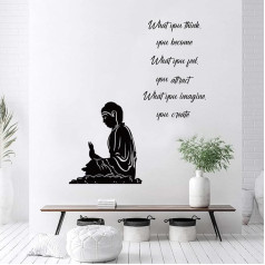 decalmile Wall Tattoo Sayings and Quotes Buddha Wall Sticker English Inspirational Wall Sticker Bedroom Hallway Office Wall Decoration