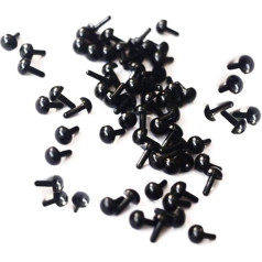 erioctry 100PCS Schwarze Plastiksicherheit Augen-Nasen-Installationssatz für DIY Nähende Fertigkeit-Knöpfe für Marionetten-Bären-Puppe-Tier-angefüllte Spielwaren (Durchmesser-3mm)