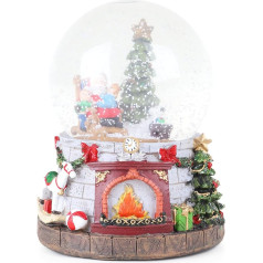 Christmas Concepts® 15cm Musical Weihnachtshintergrund Dekoration mit Santa & Tree Water Globe + Farbe ändern LED Lichter