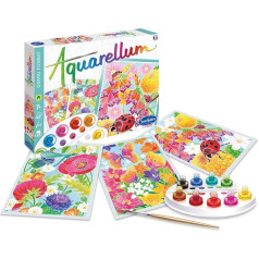 Sentosphère 3906391 Aquarellum GM, Aquarell Malset für Kinder, Motiv: Blumen, Bastelset, Kreativ-Set, DIY