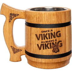 TESLYAR Alus krūze - Vikingu kauss, Vikingu dzeramā krūze, Vikingu krūze, Alus dāvana, Vikingu kauss, Alus krūzes, Koka alus krūzes, Viduslaiku dāvanas, Koka kauss, Alus krūze, Vikingu krūze