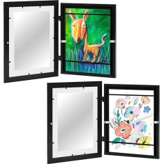 CalmGeek Pack of 2 Picture Frames Bērnu zīmējumi Art Foto rāmji bērniem, mākslas foto rāmis, priekšējais atvēršanas attēlu rāmis skolām, ģimenēm vai birojiem