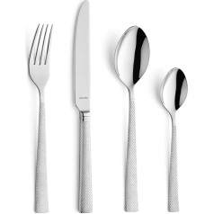 Amefa Jewel Cutlery Set for 8 People, 32 Pieces, Stainless Steel 18/10, Rustproof and Polished, Dishwasher Safe, High-Quality Handles with Fine Diamond Cut, Exquisite Cutlery Set for 6 People