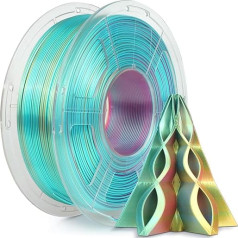 SUNLU Silk PLA+ 3D printera filaments, trīs toņu spīdīgs PLA+ filaments 1,75 mm, zīda tekstūra, 360° atklāj daudzas krāsas, izmēru precizitāte ± 0,02 mm, 1 kg spole, sarkans/dzeltens/zaļš