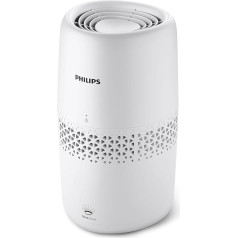 Philips sadzīves tehnikas gaisa mitrinātājs 2000 Series - NanoCloud tehnoloģija, mitrina telpas līdz 31 m2, 2 L ūdens tvertne, 99% mazāk baktēriju, balts (HU2510/10)