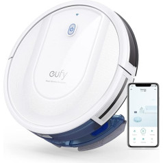 eufy robotizētais putekļsūcējs ar mopēšanas funkciju, RoboVac G10 Hybrid, Smart Dynamic Navigation, 2-in-1 putekļu sūcējs un mopēšanas robots, 2000Pa sūkšanas jauda, pašpietiekams, ideāli piemērots cietām grīdām (balts)