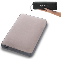 qeedo Comfortpillow Compact Memory Foam Camping Pillow, ceļojumu spilvens kempingam, ceļošanai ar automašīnu, vilcienu vai lidmašīnu, kompakts (32 x 14 x 14 cm)