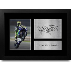 HWC Trading Valentino Rossi A4 Framed Signed Printed Autographs Picture Print Photo Display Gift For Superbikes Motogp Fans