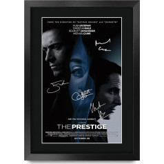 HWC Trading Die Die Prestige The Cast Christian Bale Hugh Jackman Dāvanas drukāts plakāts autogrāfu attēls filmu piemiņas faniem - A3 ierāmēts