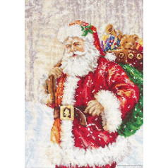 Luca-S B575 Santa Claus Kreuzstichset, Baumwolle, melns, 21x30cm