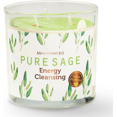 Magnificent 101 Pure Sage Aromaterapijas sveces - 14 oz - 56 stundas degšanas laiks | Dabīga un organiska sojas vaska svece enerģijas attīrīšanai, attīrīšanai un manifestācijai