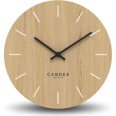 Cander Berlin MNU 2730 E Sienas pulkstenis Wood 28 cm Silent Modern Oak Veneer Vintage without Ticking Noises Dzīvojamā istaba Analogs Silent