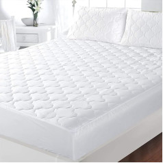 ZNR Triple Filled Quilted Mattress Protector, matrača pārvalki divguļamai gultai, 40 cm īpaši dziļa svārki, iešūta segas tipa sega, hipoalerģiska, aizsargā pret putekļu ērcītēm, elpojoša, klusa