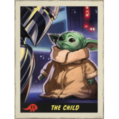 Komar Zvaigžņu karu sienas bilde | Mandalorian The Child Trading Card | Dekorācijas, plakāts, mākslas druka | Izmērs 50 x 70 cm | WB-SW-014-50x70, krāsains