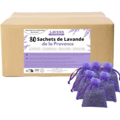 LAVENS 80 lavandas maisiņi, Francijas Provence, 640 g, aizsardzība pret mēlēm, žāvētas lavandas, smaržīgie maisiņi, smaržas automašīnām, smaržas telpām, lavandas aromāts, lavandas aromāts, lavandas maisiņš