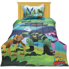 Oriģināls Wild Kratts Ultra Soft Comforter/Sham Set for Boys, Girls, Baby, Kids, Toddlers, Teen Creature Adventures in Alaska Theme, Printed Cotton Sateen, Soft, Lightweight, Kids Bedding