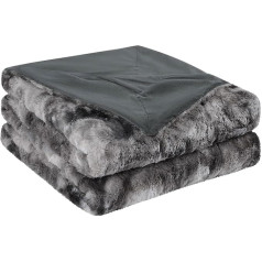 PiccoCasa Cuddly Fluffy Blanket XL gultas pārklājs Warm Sofa Throw Blanket Tie Dye Print Blanket for Couch Bedroom Living Room Dark Grey 160 x 200 cm