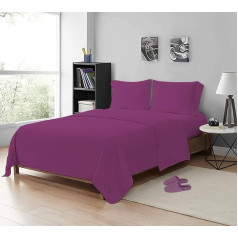 MistyMorning Flat Sheets Mīkstas un augstas kvalitātes gultasveļa un veļa, 100 % ēģiptiešu kokvilna, 200 pavedienu skaits (violeta, dubultā)