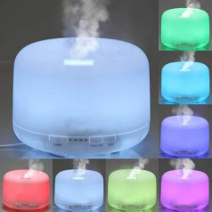 Aiho 500ml Aroma Diffuser Ultrasonic Aromatherapy Essential Oils Ultrasonic Humidifier with LED 7 Colours, White (white-2), 500 ml