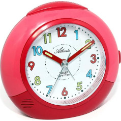 1708-1 Children's Alarm Clock Girl's No Ticking Red Pink Analogue, red, Modern