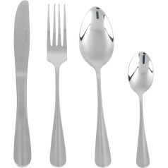 Salter BW03142 Newbury 24-teiliges Besteckset für 6 Personen, spiegelpolierte Küchen Besteck, sechs Gabeln, Messer, Esslöffel und Teelöffel, spülmaschinenfest, Für Partys, neue Hausbesitzer, Studenten