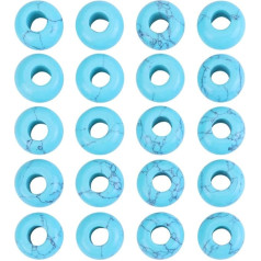 SUPVOX Pack of 20 Natural Agate Beads with Large Holes Spacer Loose Beads for DIY Bracelet Necklace Jewellery (Random Colour), Agate, Crystal, Picture 5, 0.7 x 1.4 cm