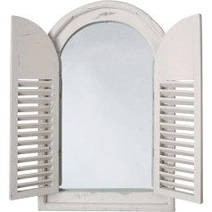 Esschert Design WD05 37 x 5 x 59 cm koka un stikla antīkais spogulis ar franču durvīm - balts