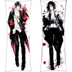 CoolChange Sebastian Michaelis Apskāviens spilvena pārvalks | Dakimakura spilvena pārvalks melnajiem butaforijas ventilatoriem | 150 x 50 cm