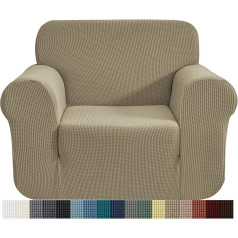 Chun YI žakarda krēsls dīvāns sedz 1 gab Settee Slipcover mēbeļu aizsargs, 1 sēdvieta dīvāns ar elastīgu dibenu, pārbaudes stiept spandekss žakarda audums (krēsls, lazdu koks)