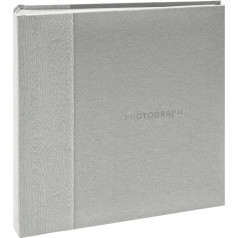 Kenro Kington KGA101GY 4x6 collu 200 kokmateriālu fotoalbums ar kabatas lapām un vietu piezīmēm