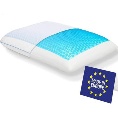 SLEEP COMFY Premium Memory Foam Gel Cooling Pillow (Zommer & Winter) Oeko-Tex ortopēdiskais kakla spilvens, atvēsinošs spilvens Gel spilvens sānu miega, muguras miega, vēdera miega, dzesēšanas spilvens