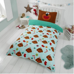 Coco Moon Hey Duggee Christmas Kids Fluffy Fleece Duvet Cover Set Single and Pillow Case for Kids Toddler Bedroom