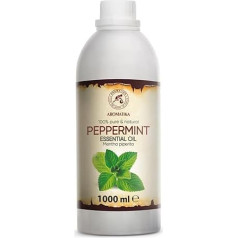 Piparmētru ēteriskā eļļa 1000 ml - Mentha Piperita - tīra piparmētru eļļa - labam miegam - aromterapija - matiem un ādai - nomierinoša - smaržu lampa - difuzors - pirts - tvaika pirts - aromātiskā eļļa - smaržu eļļa