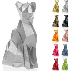 Candellana Handmade Cat Low-Poly Candle Gift - Smieklīgi - Dekoratīvās sveces - Dekoratīvais dekors - Dāvanas draugiem - Kokvilnas dakts - Degšanas laiks 35 stundas - Sudraba svece