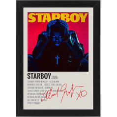 AllStarMedia The Weeknd Starboy Mūzikas plakāts ar autogrāfiem - ienest ikoniskā laikmeta kaislību un enerģiju savās mājās (ierāmēts A4 (12x8-30x20cm))