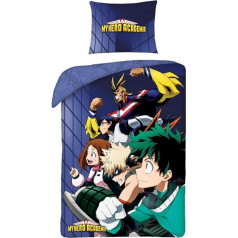 Segas pārvalks My Hero Academia 100% kokvilnas divpusējs sega 140 x 200 cm + spilvendrāna