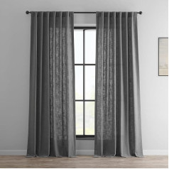 HPD Half Price Drapes FHLCH-VET1319X-P FHLCH-VET13194-84 Lina aizkars (1 panelis), 127 x 213 cm, alvas pelēks, poliestera maisījums, 50 collas x 84 collas