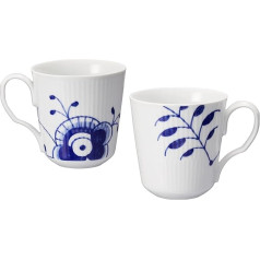 Royal Copenhagen Blue Fluted 1017331 Mega krūžu komplekts ar porcelāna rokturiem, balts/zils, 28 cl