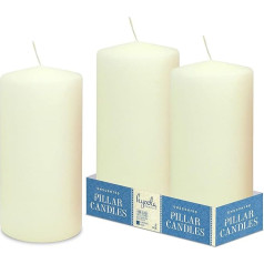 Hyoola Ivory Pillar Candles 10 x 20 cm - Nekoncentrētas sveces, lielas - 2 sveces, ar ilgu degšanas laiku, ražotas ES